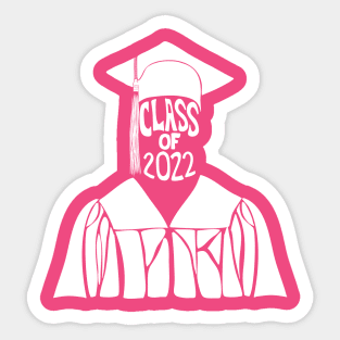 Class of 2022 Graduation Cap and Gown in White Sticker